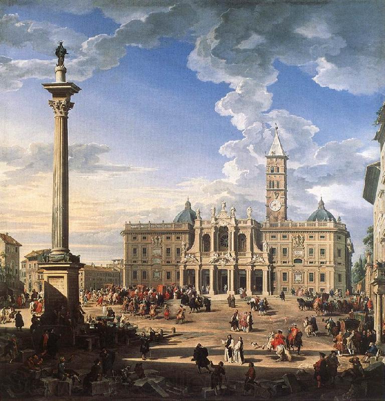 PANNINI, Giovanni Paolo The Piazza and Church of Santa Maria Maggiore ch Norge oil painting art